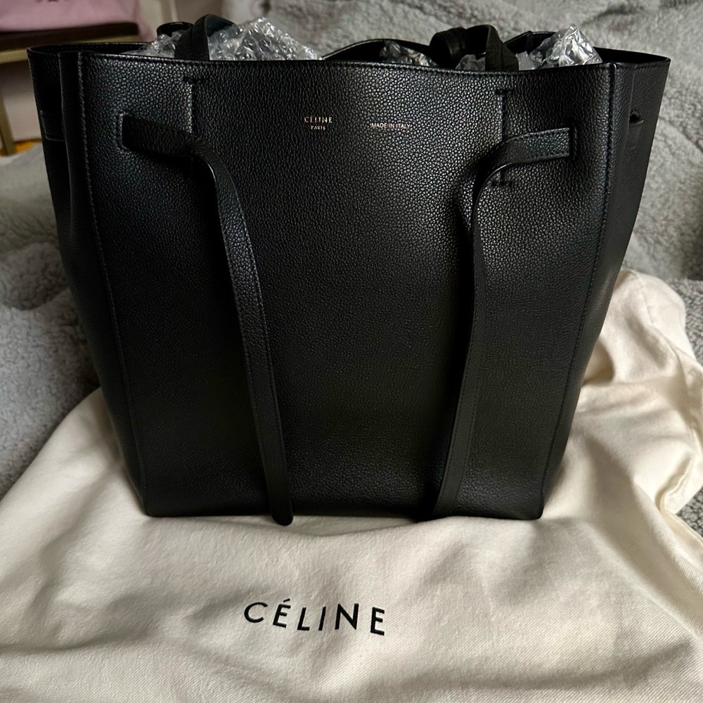 CELINE Soft Grained Calf Small Phantom Cabas Tote